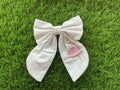 Girls white ballerina bow