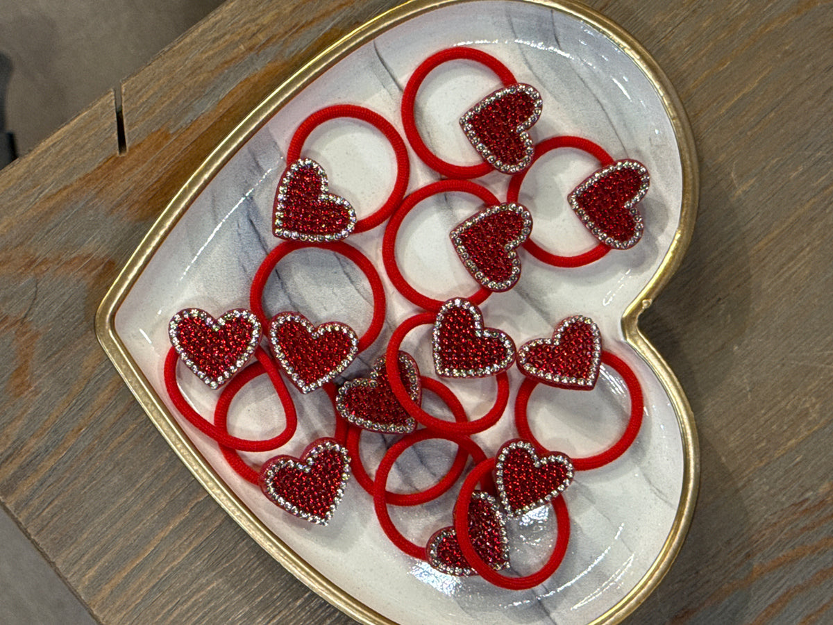 Heart Hair Tie Pink/Red