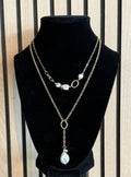 Gold Layered Freshwater Pearl Drop Necklace