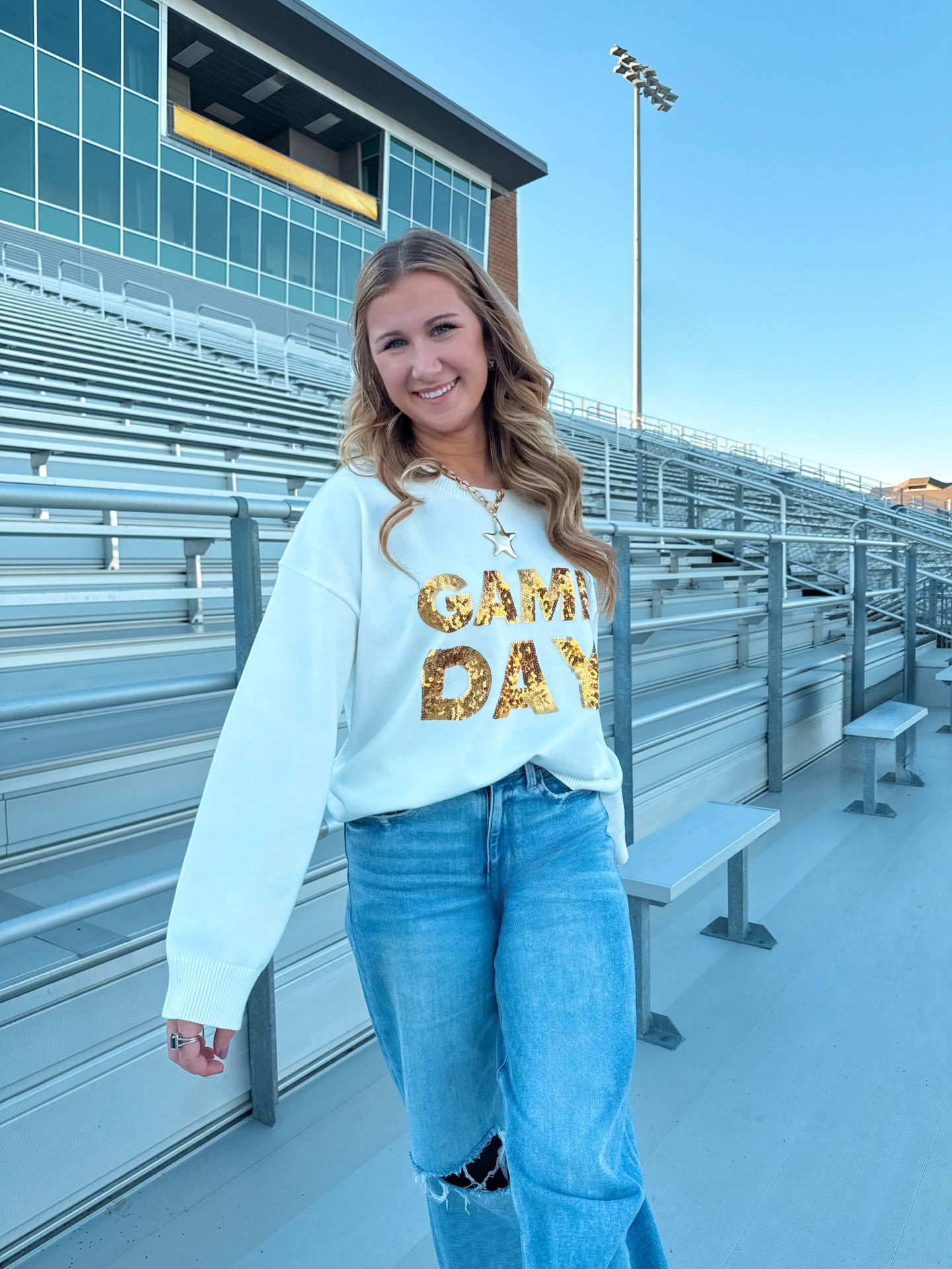 The Bonnie White Sweater