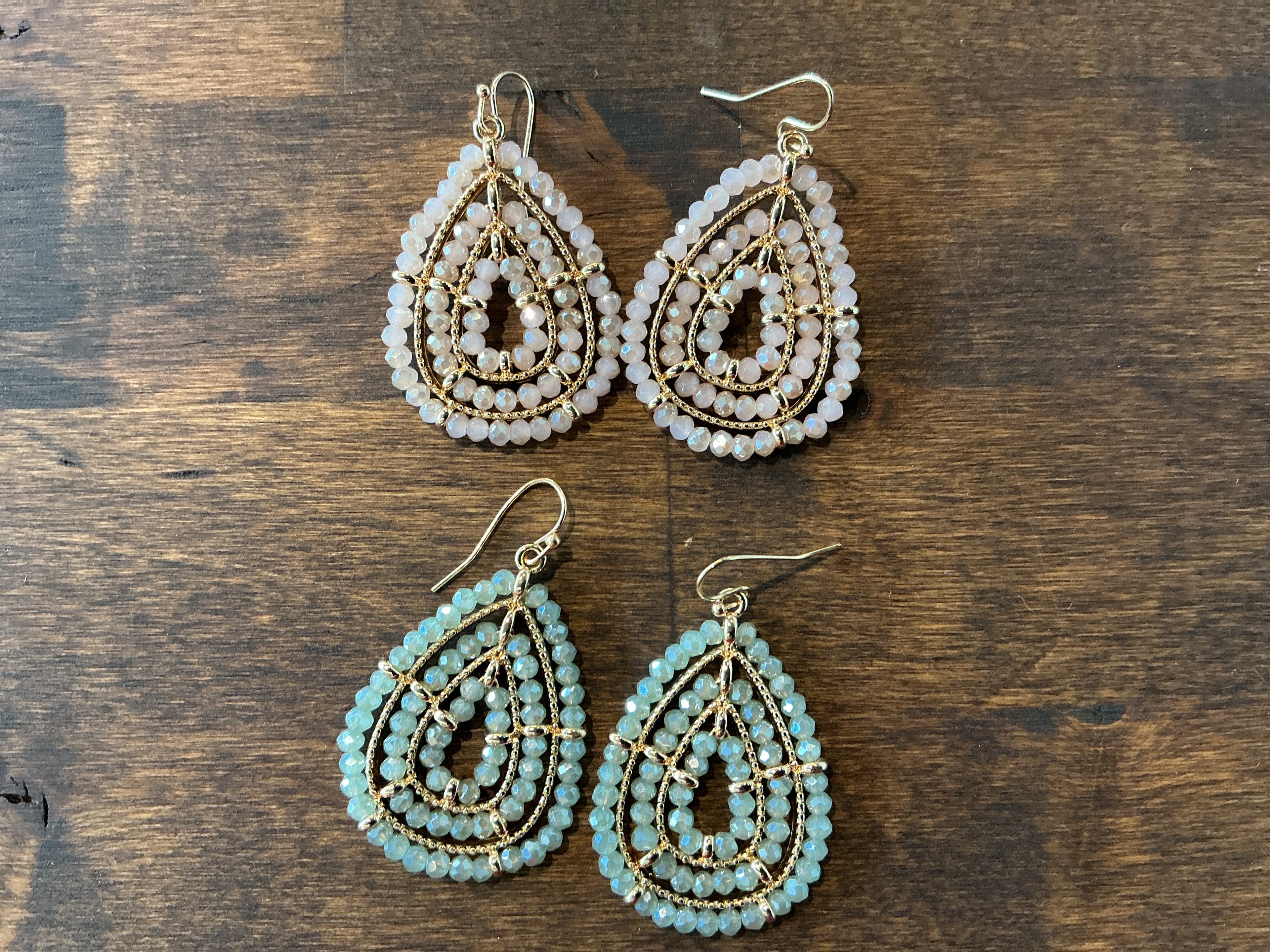 Beaded Tear Drop Earrings