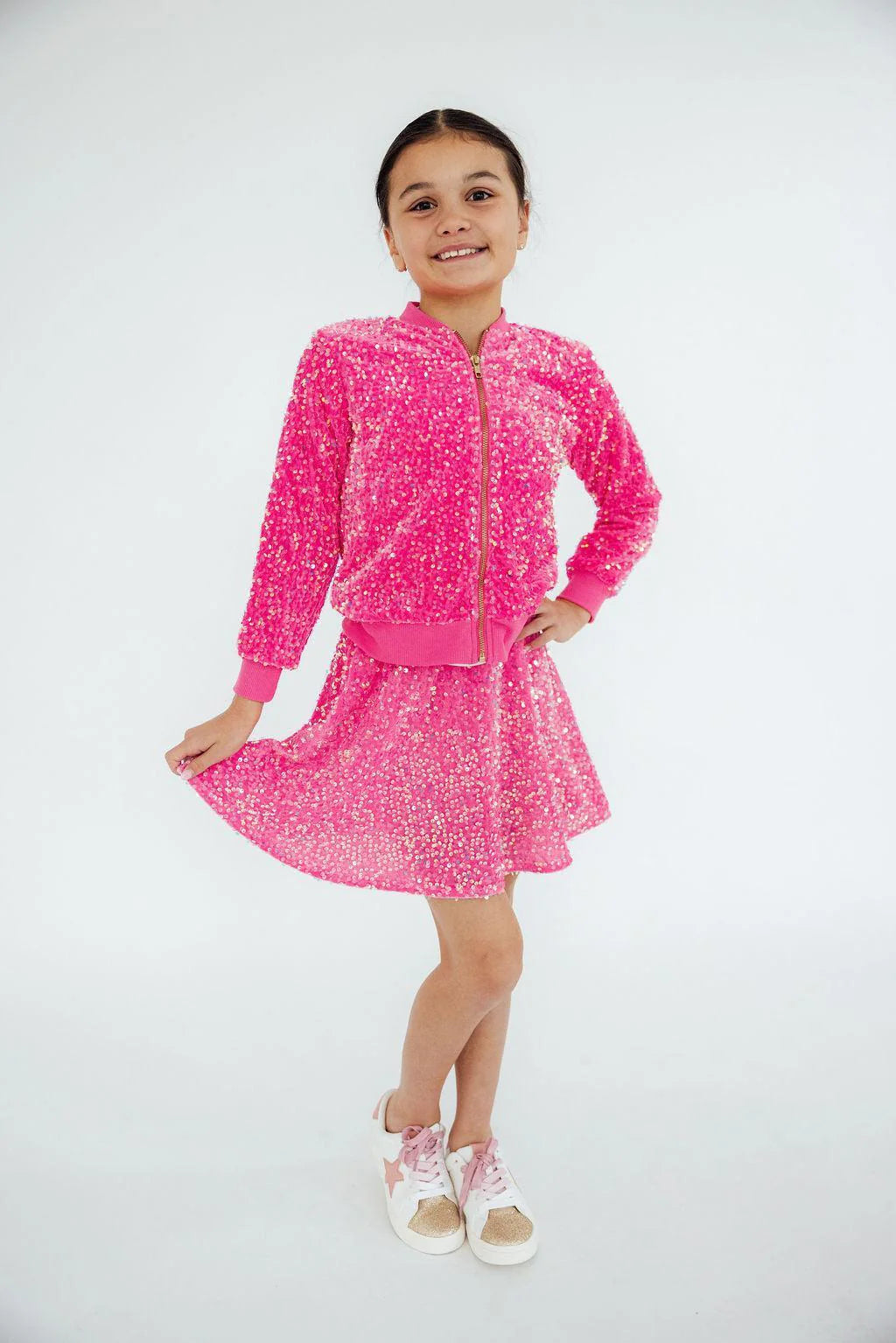 Pretty-in-Pink Velvet Skort