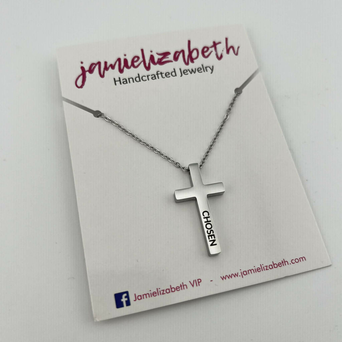 Silver Cross Necklace - "Chosen"