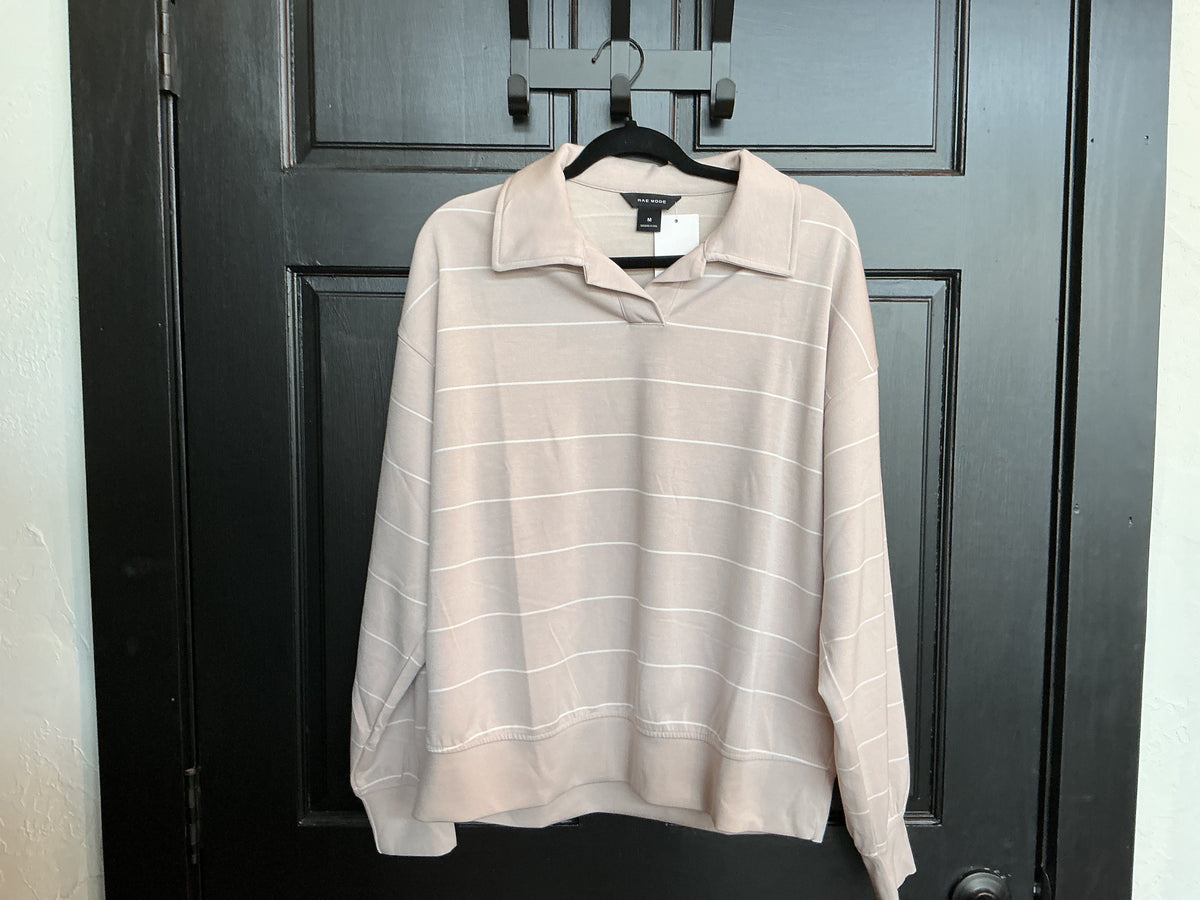 Modal Scuba Stripe Polo Sweatshirt