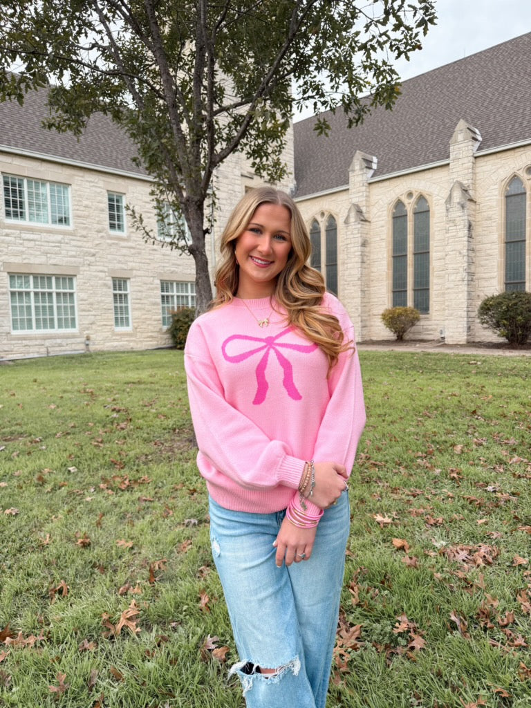 Pink Bow Sweater