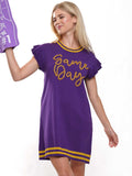 Game Day Purple and Gold Sweater Dress