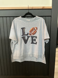 Grey Football LOVE Tee