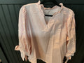 pink and white stripes with pearls