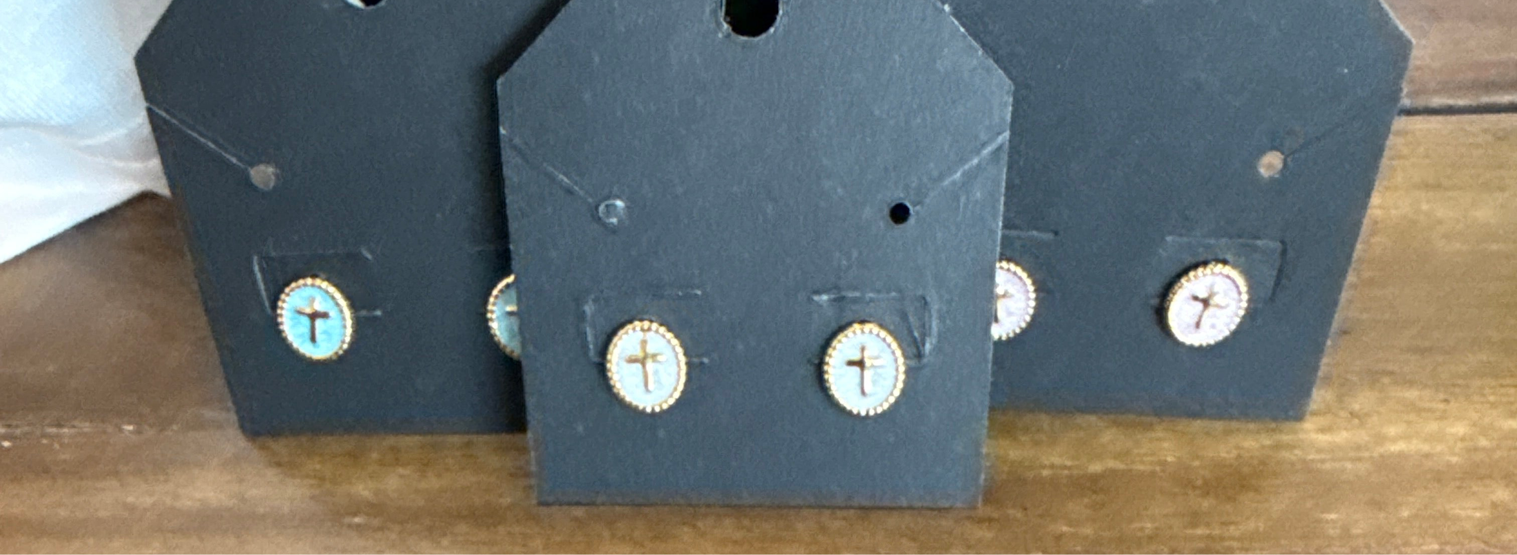 Cross Oval Stud Earrings
