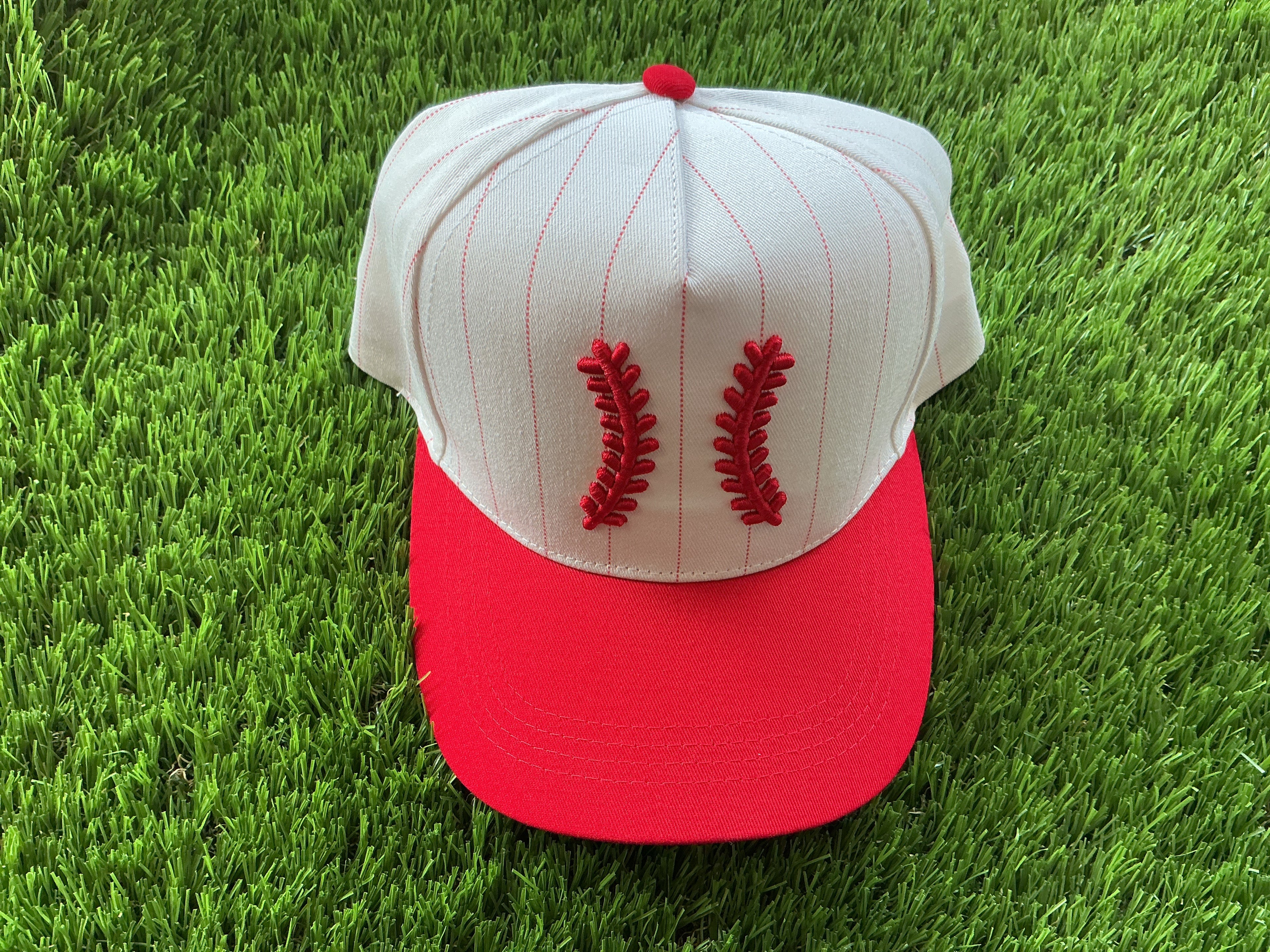 Red Baseball stitch hat
