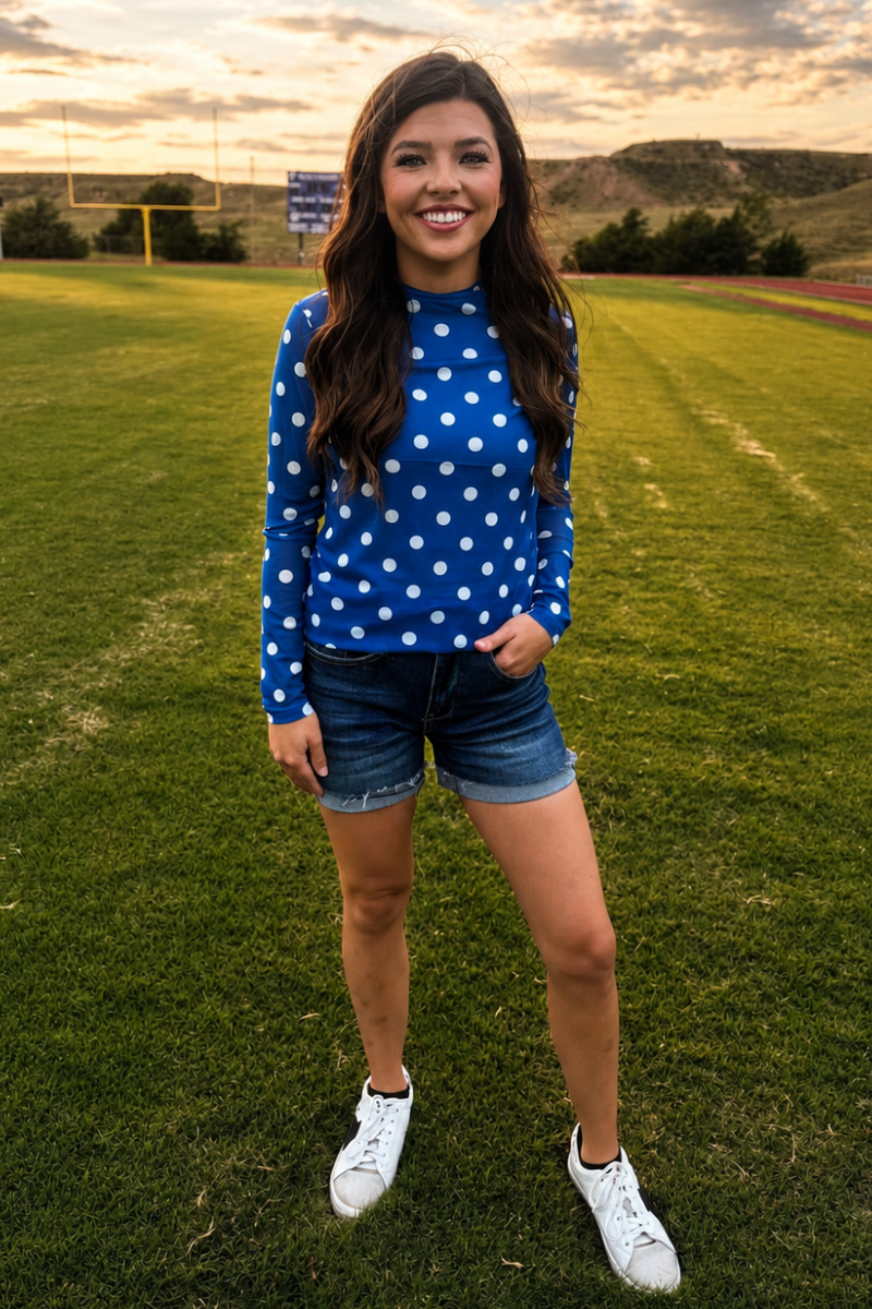 Polka Dot Mesh Top