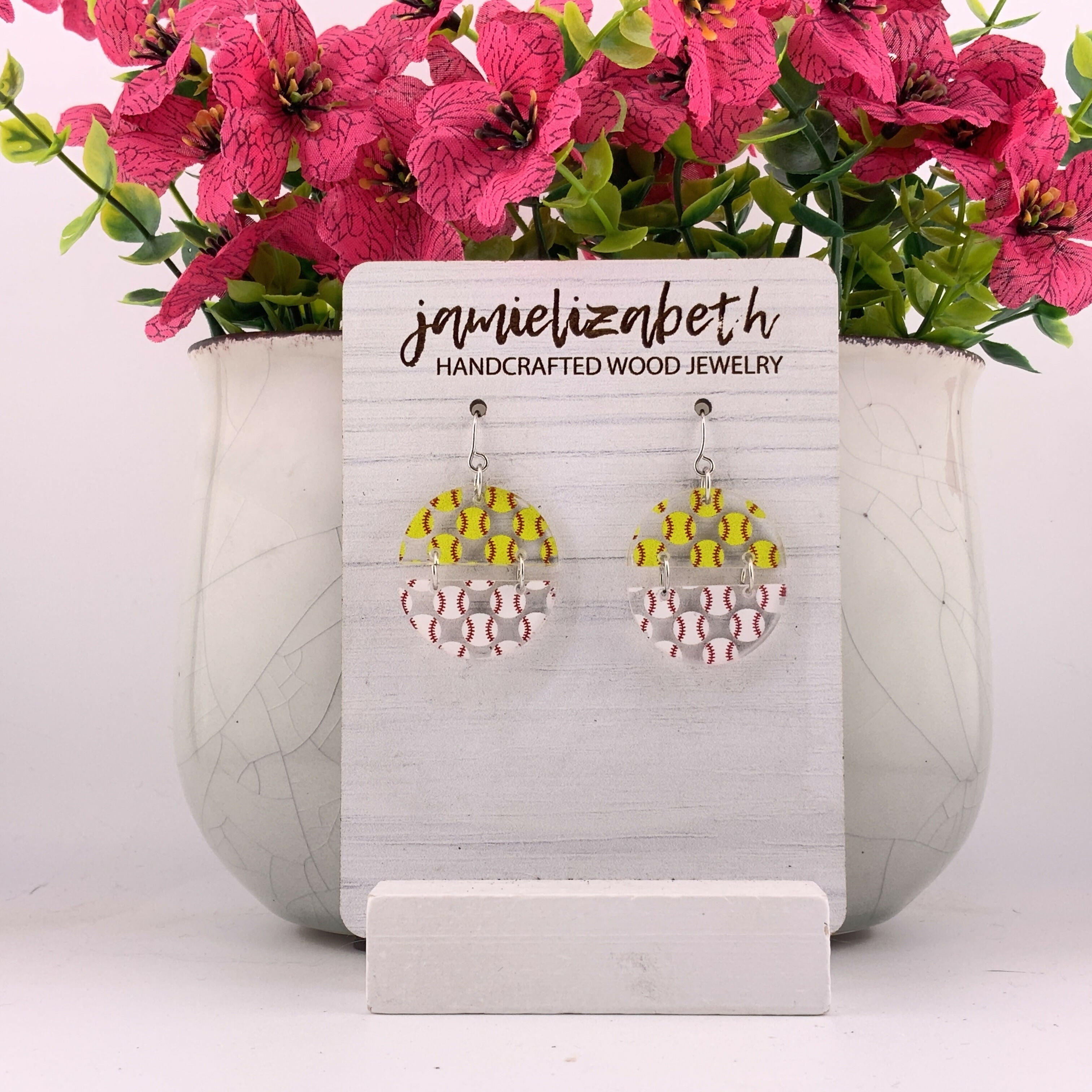 Ball Field Divided Earrings