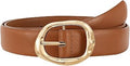 leather belt with gold buckle