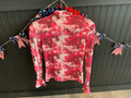 Floral Sheer Ruffle Sleeve