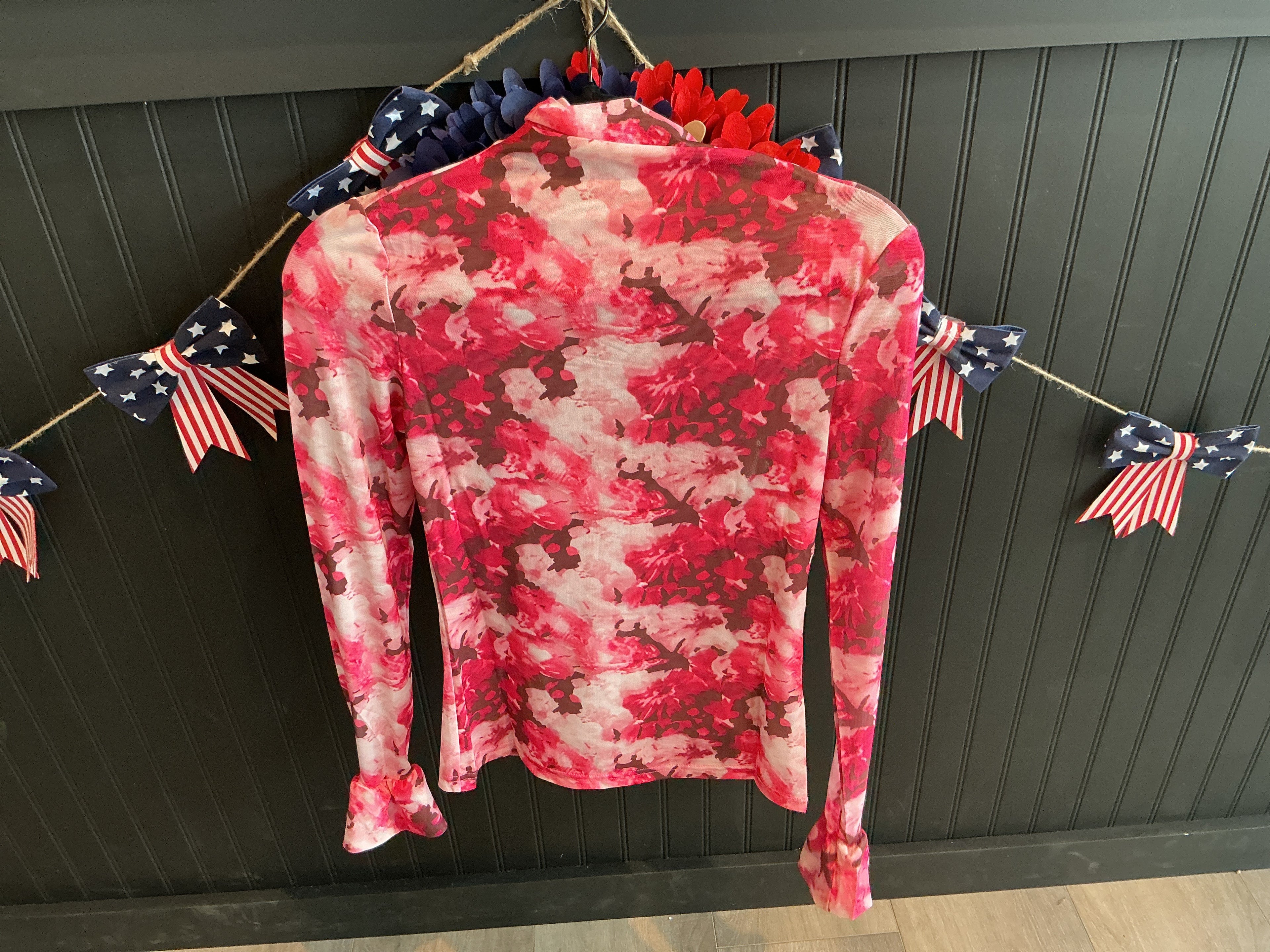 Floral Sheer Ruffle Sleeve