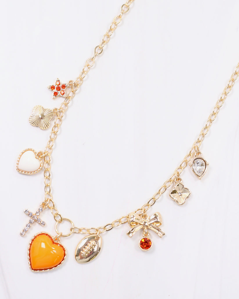 Caroline Hill Football Charm Necklace asst. colors