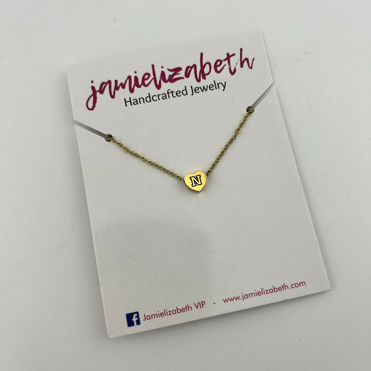 Gold Heart "N for Navarro" Necklace