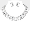 Large Gem Stone Necklace and Earring Set