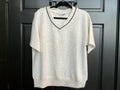 Modal Poly Span Scuba Stripe Basic Short Sleeve Top