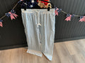 Drawstring Pants Blue and White