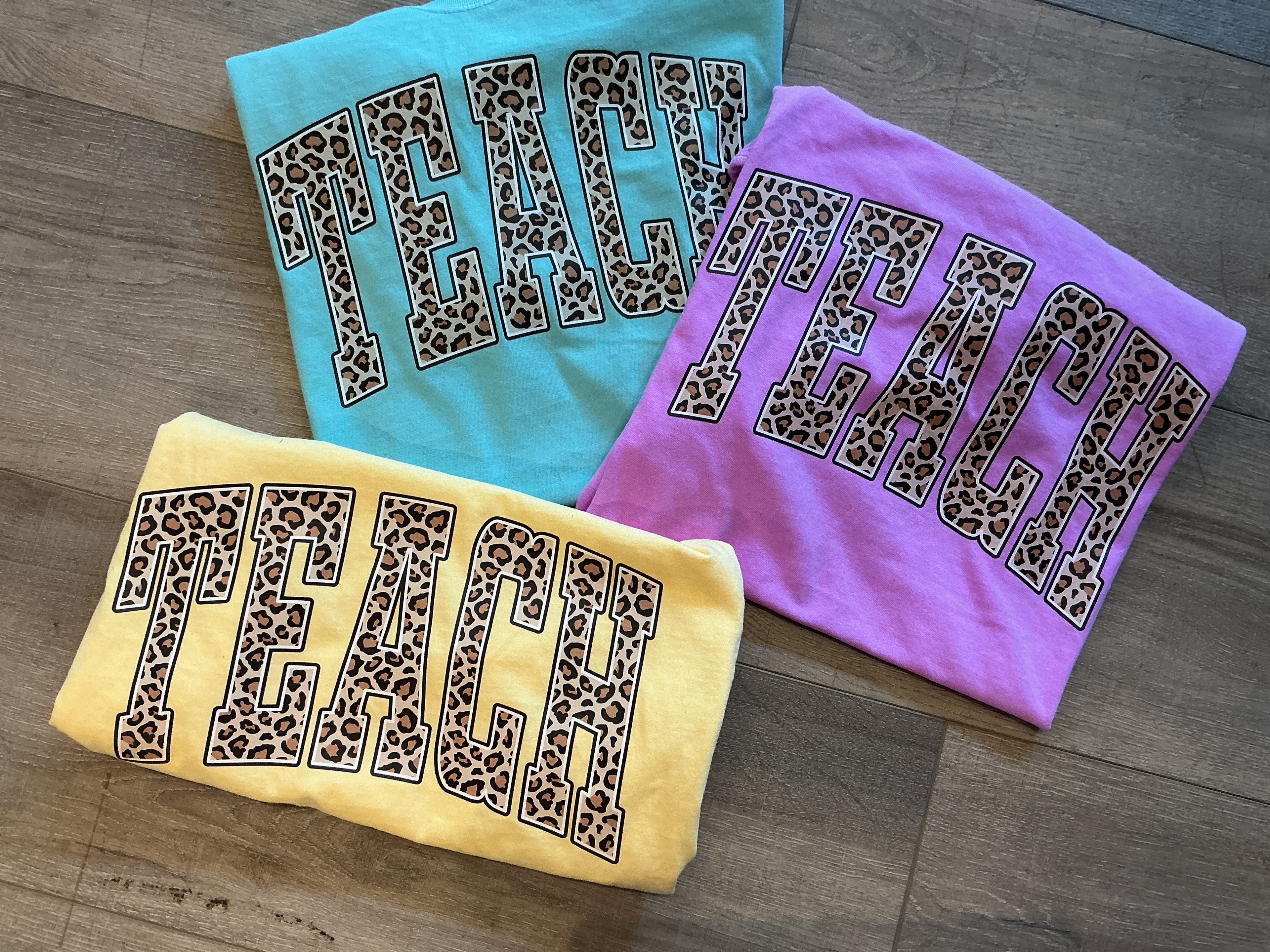 Cheetah Teach Tee- Comfort Colors