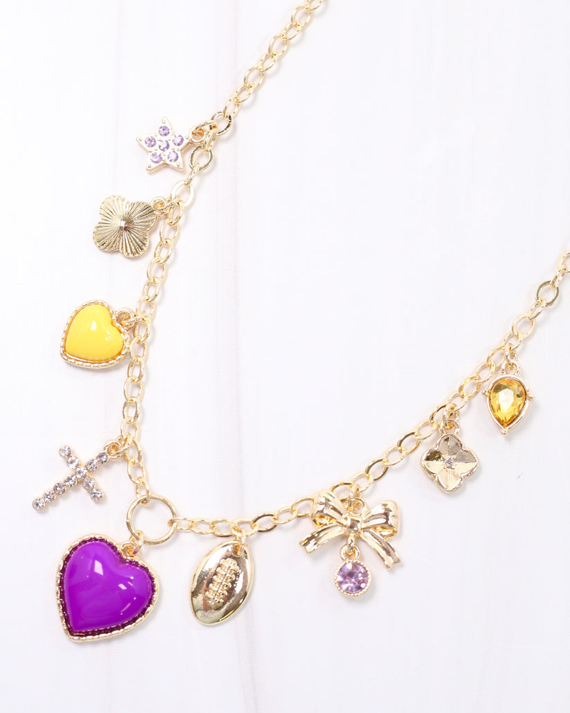 Caroline Hill Football Charm Necklace asst. colors