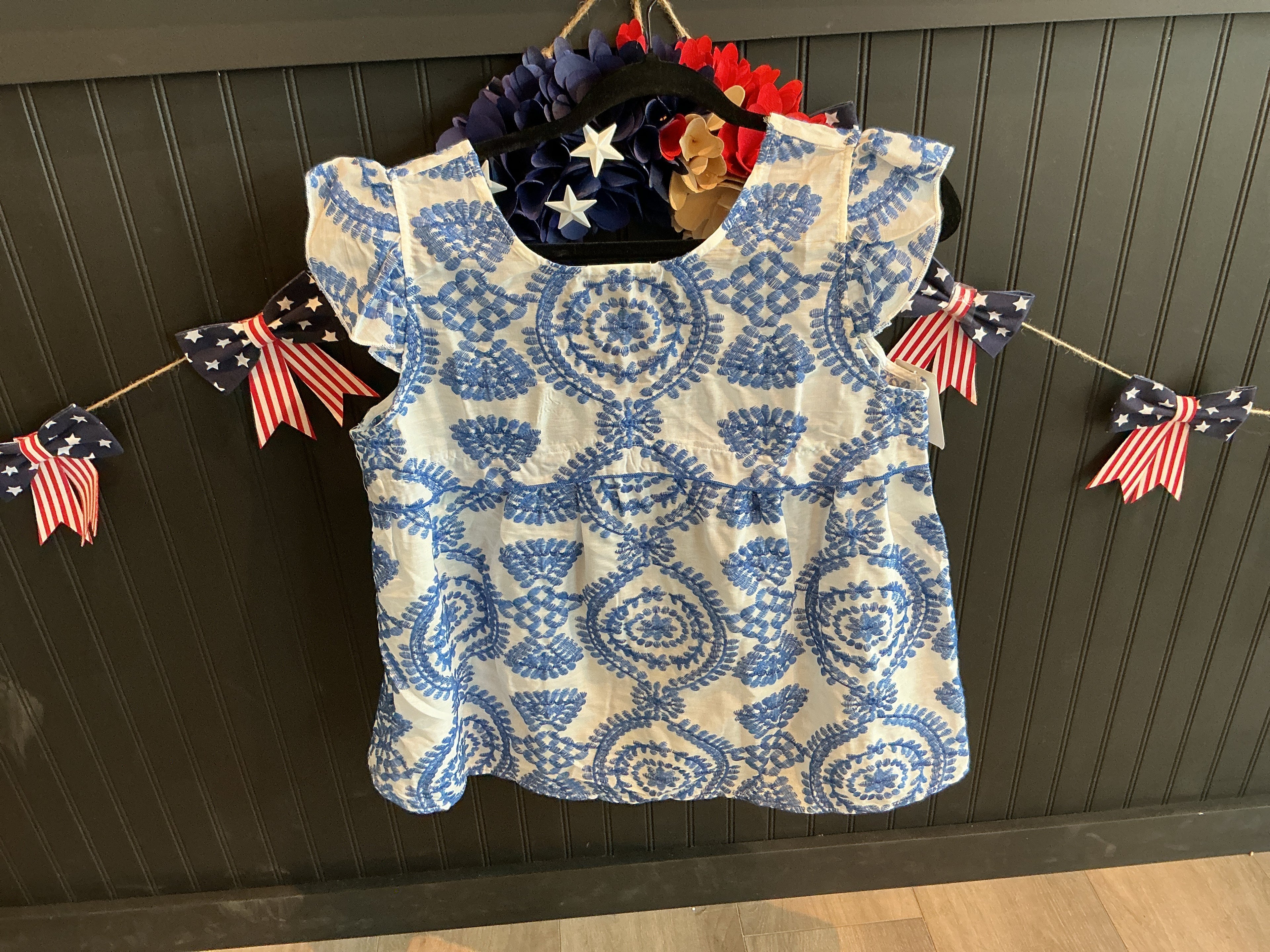 Blue embroider cutie top