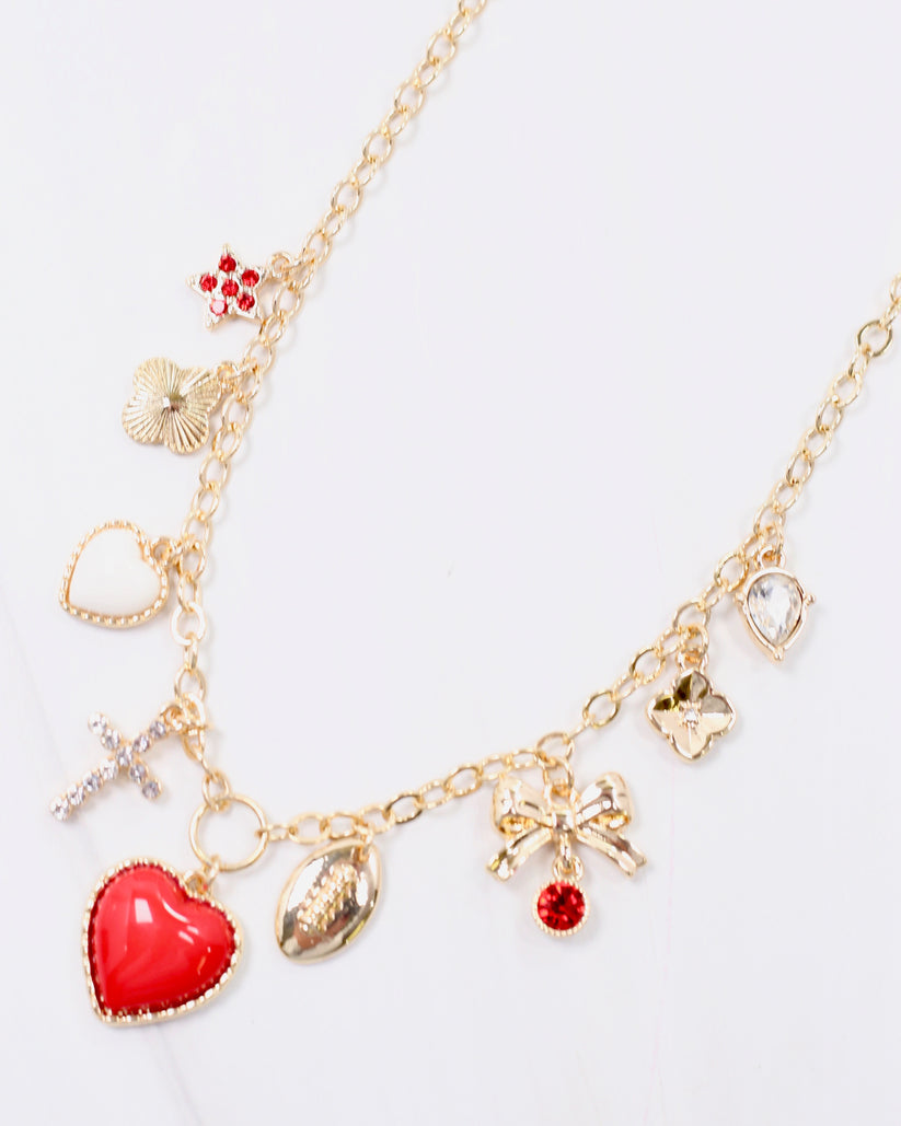 Caroline Hill Football Charm Necklace asst. colors