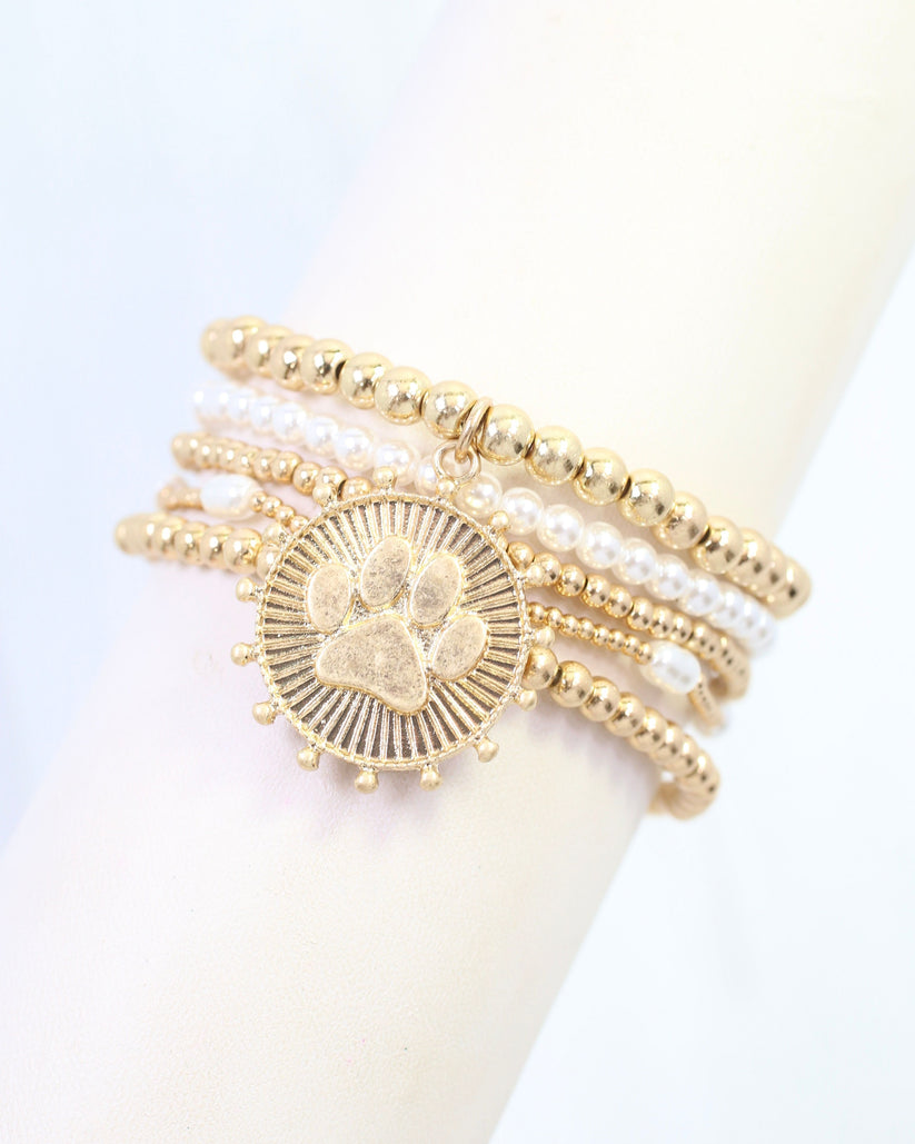 Caroline Hill Multi Bracelet with Paw