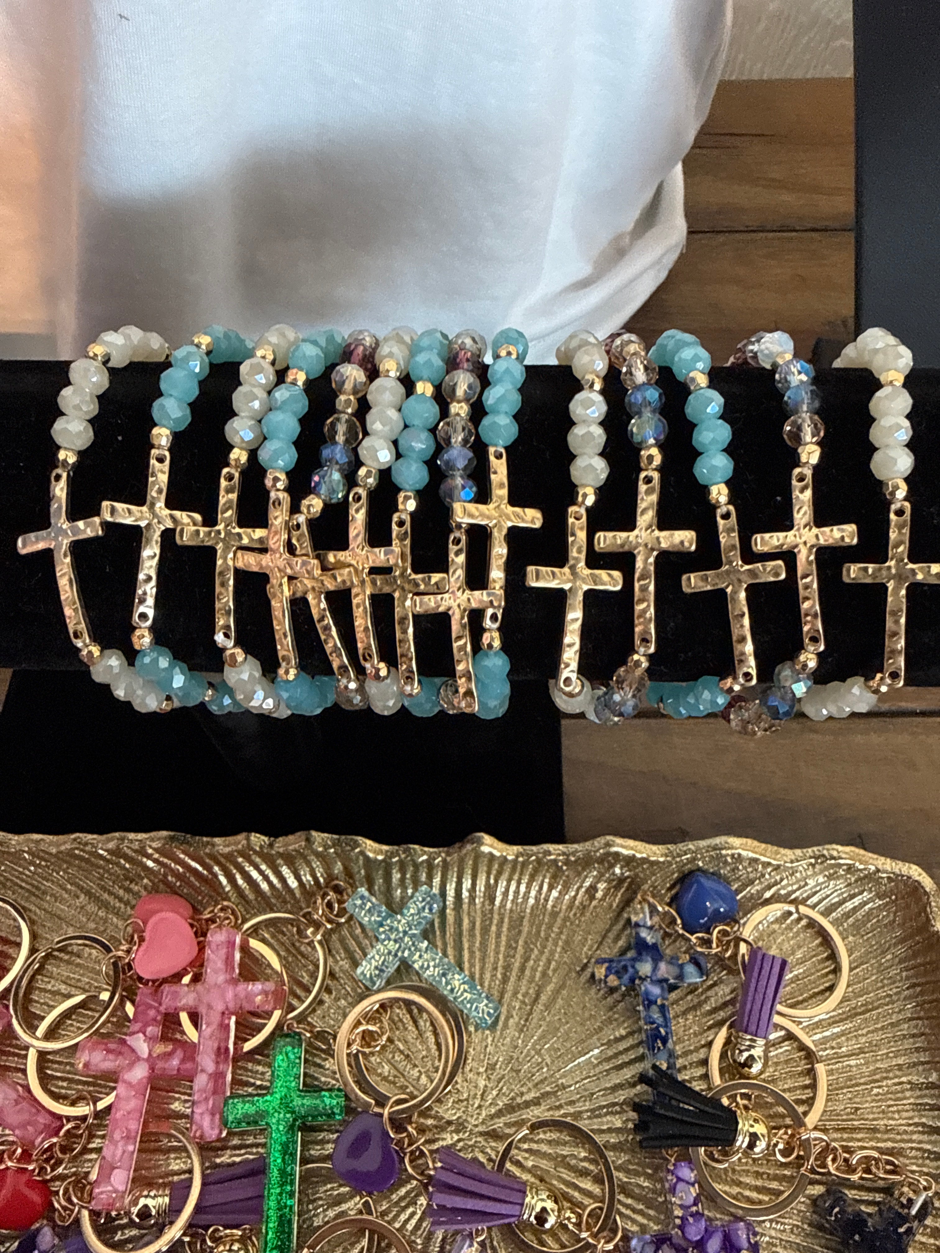Cross beaded bracelet