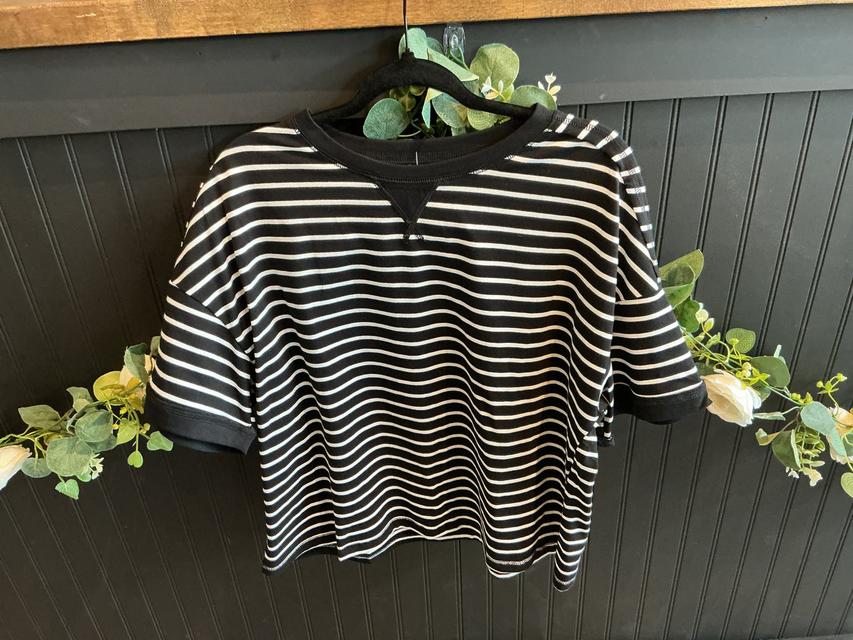 Black and White Stripe Top