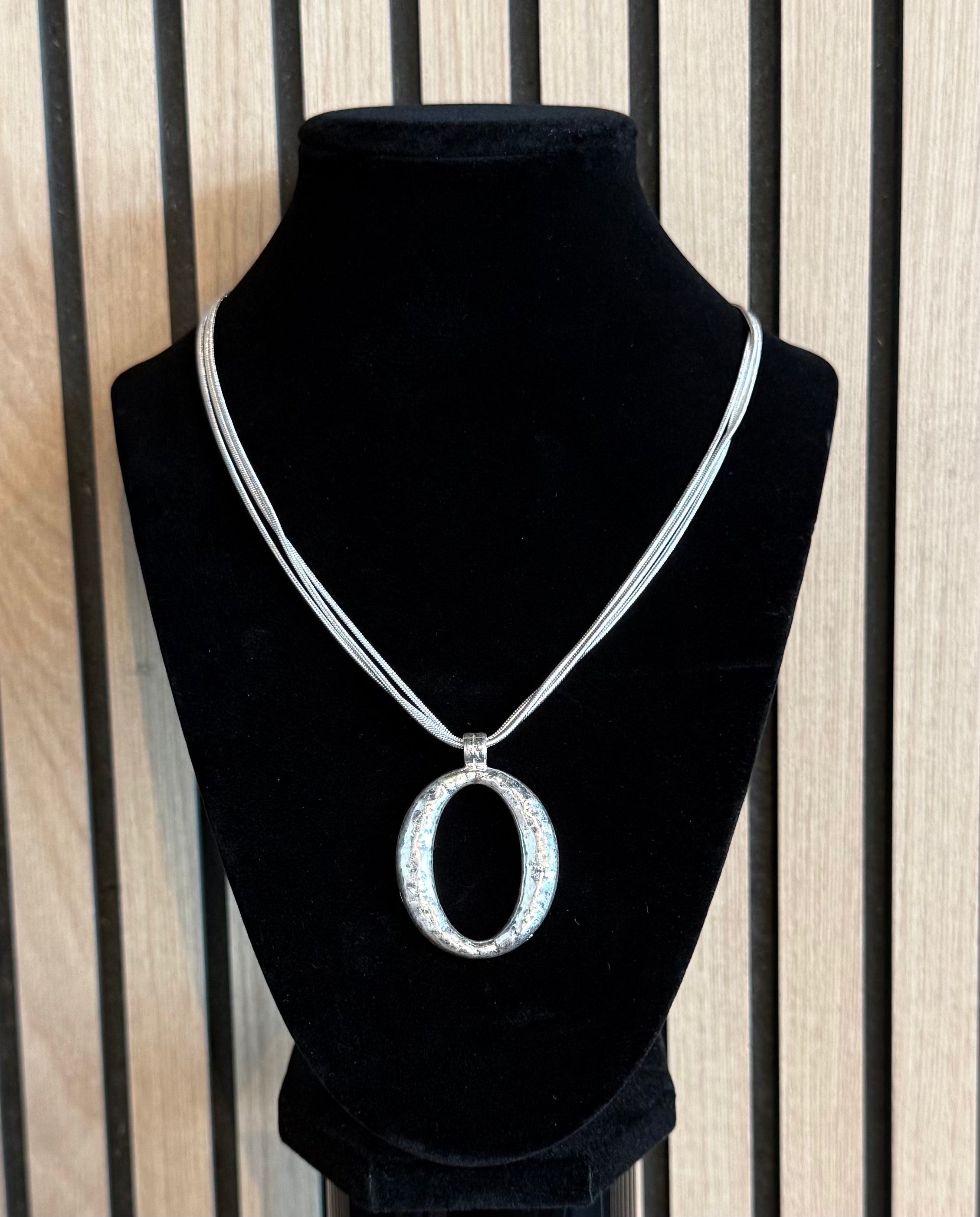 Silver Hammered Necklace