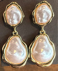 Freshwater Pearl Double Tear Drop Earrings