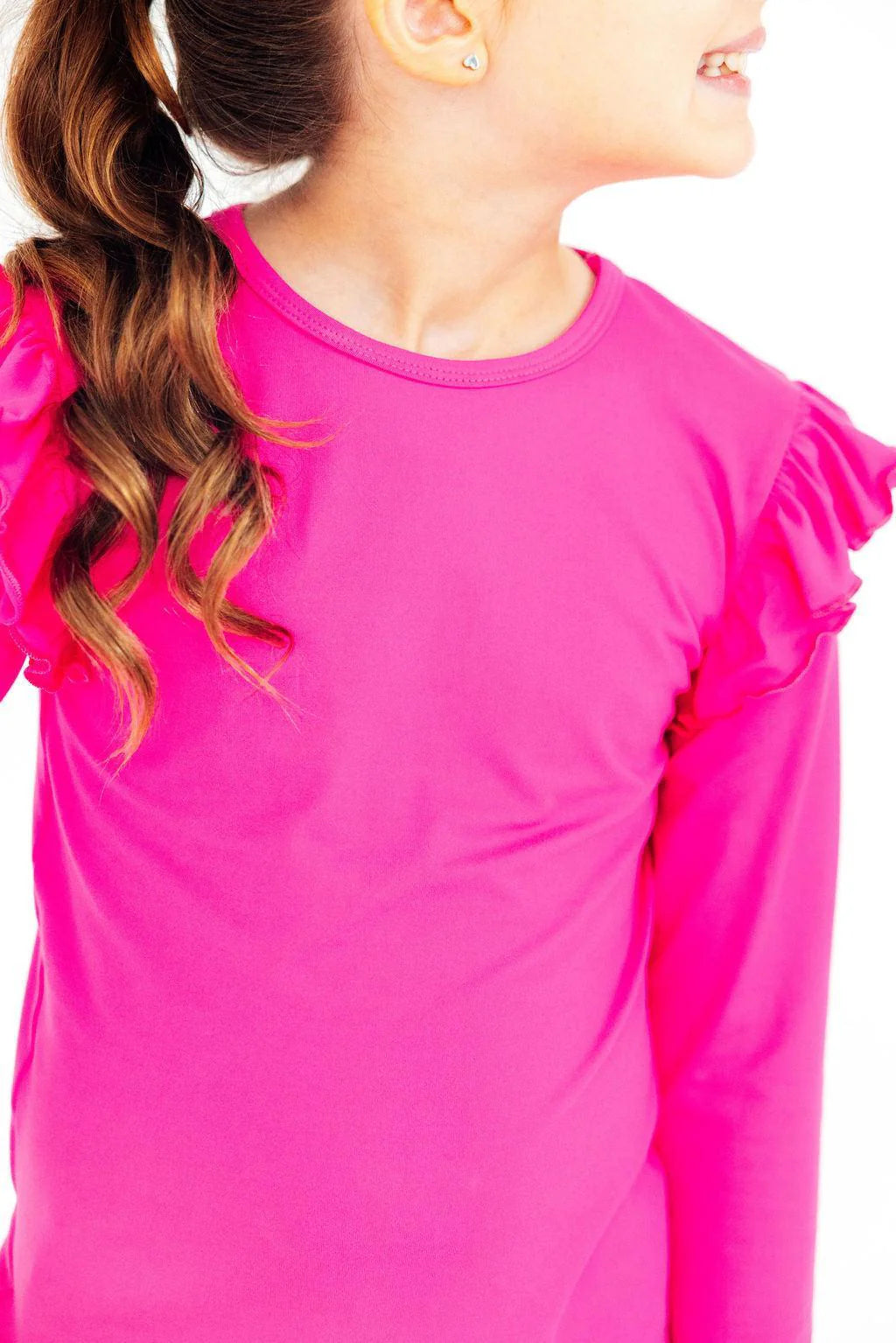 Pretty-In-Pink L/S Ruffle Tee