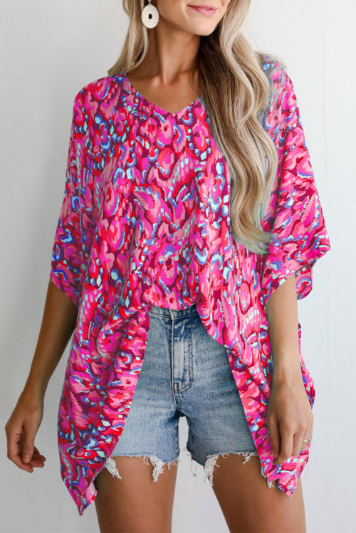 Abstract Print Tunic Blouse