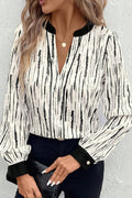 Beige Top with Black Lines
