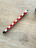 Red & White Checkered Pen