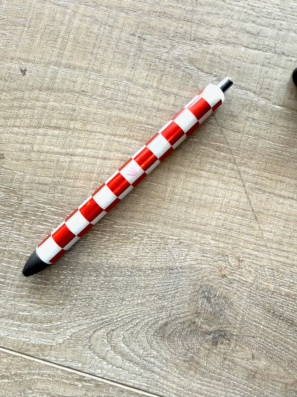 Red & White Checkered Pen
