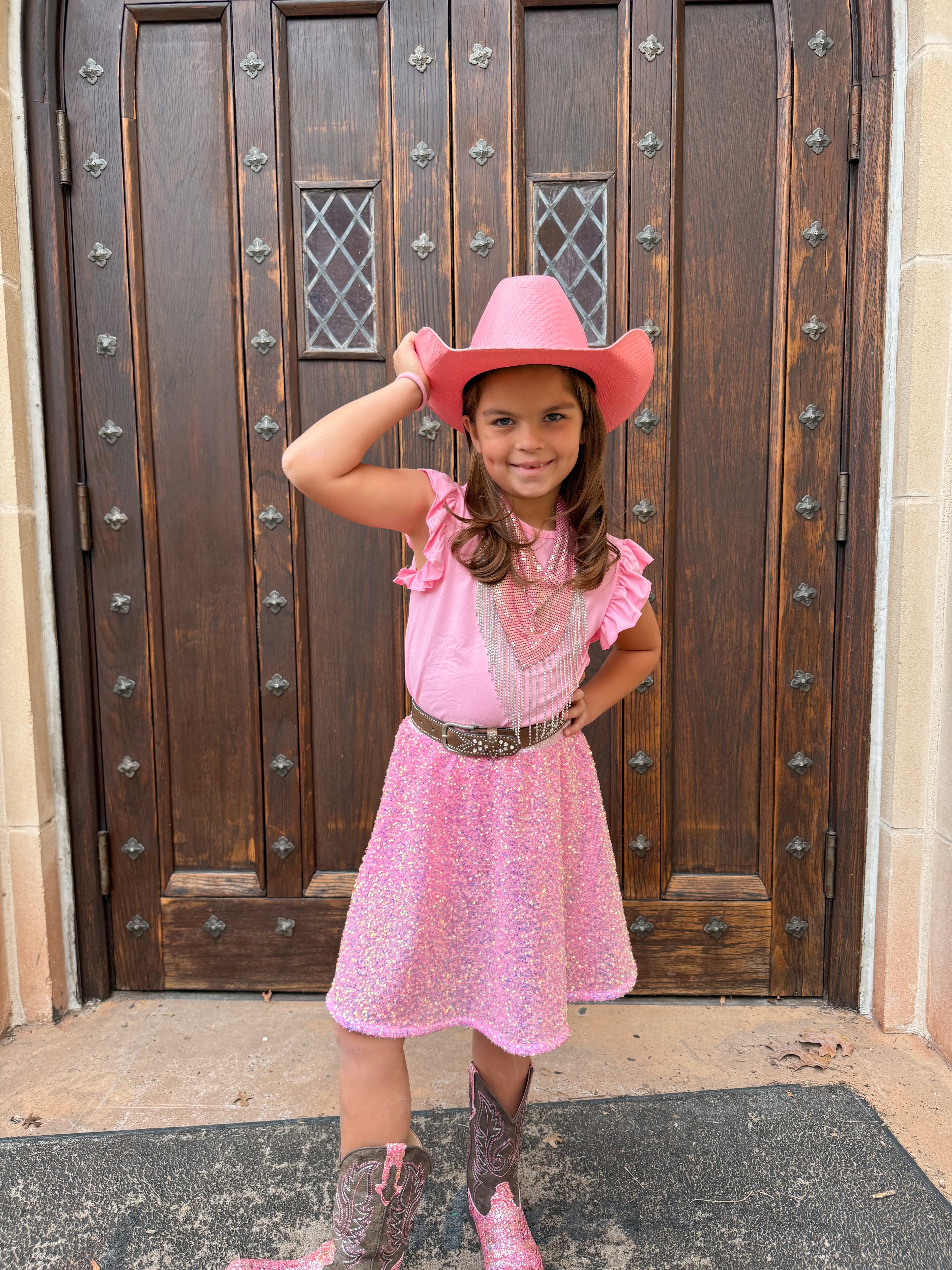 The Pretty-in-(light) Pink Short Sleeve Ruffle Tee