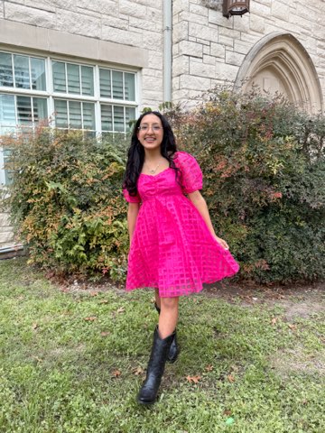 Strawberry Pink Puff Sleeve Dress