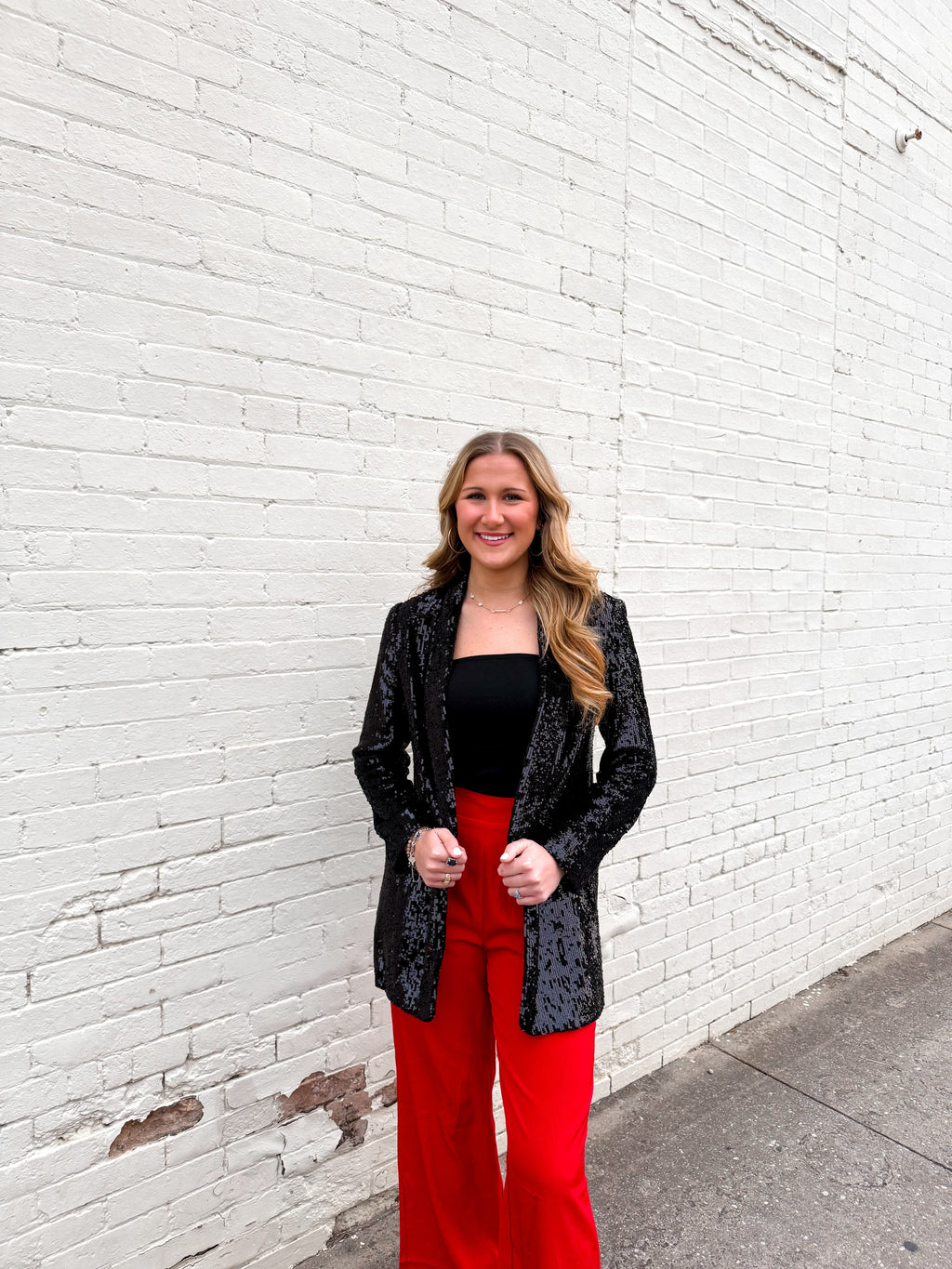 Red Pleated Slack