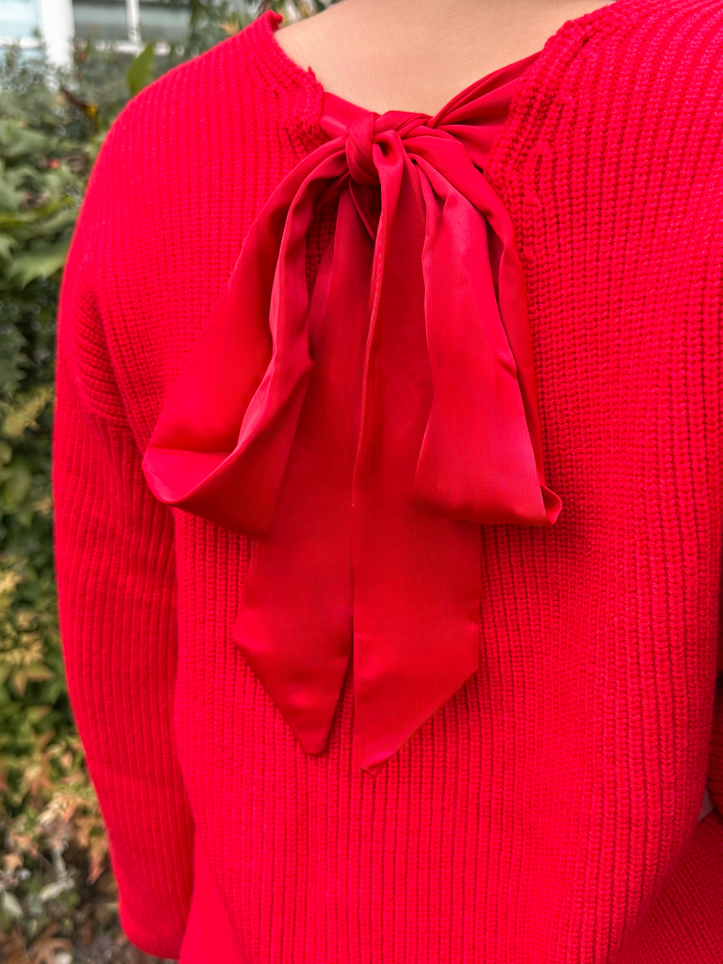 Red Back Bow Sweater