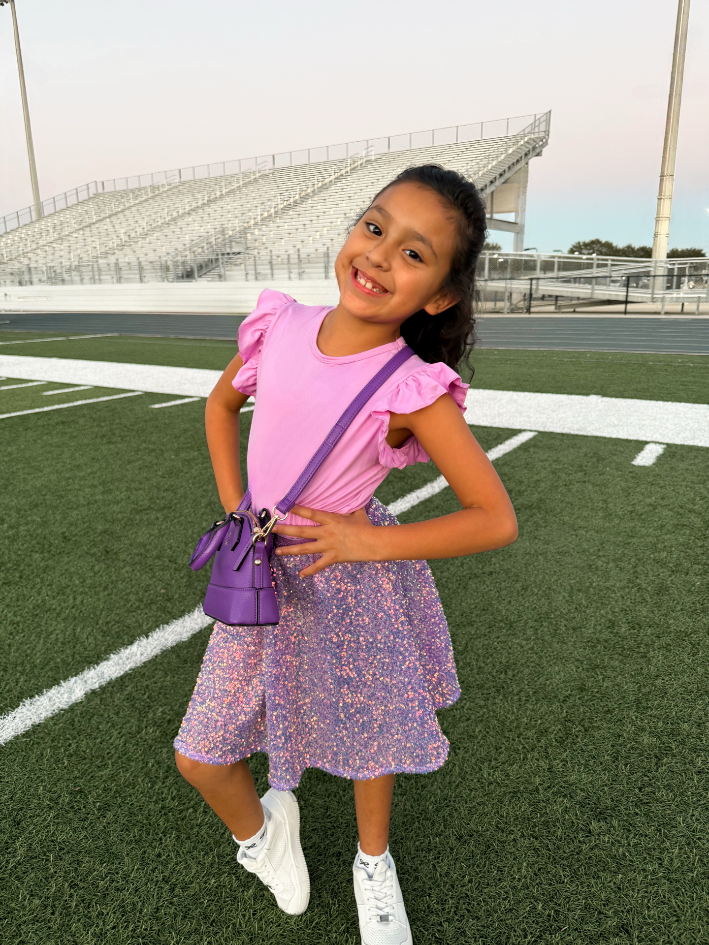 The Pretty-in-Purple Short Sleeve Ruffle Tee