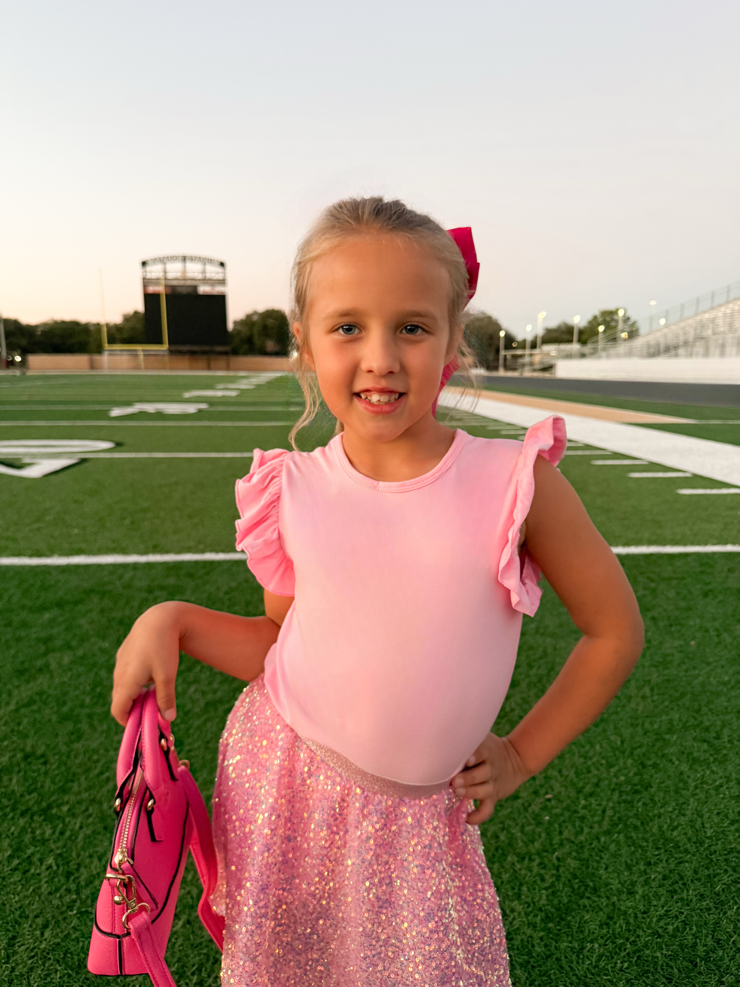 The Pretty-in-(light) Pink Short Sleeve Ruffle Tee