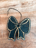 Freshie- Black and Gold Bow