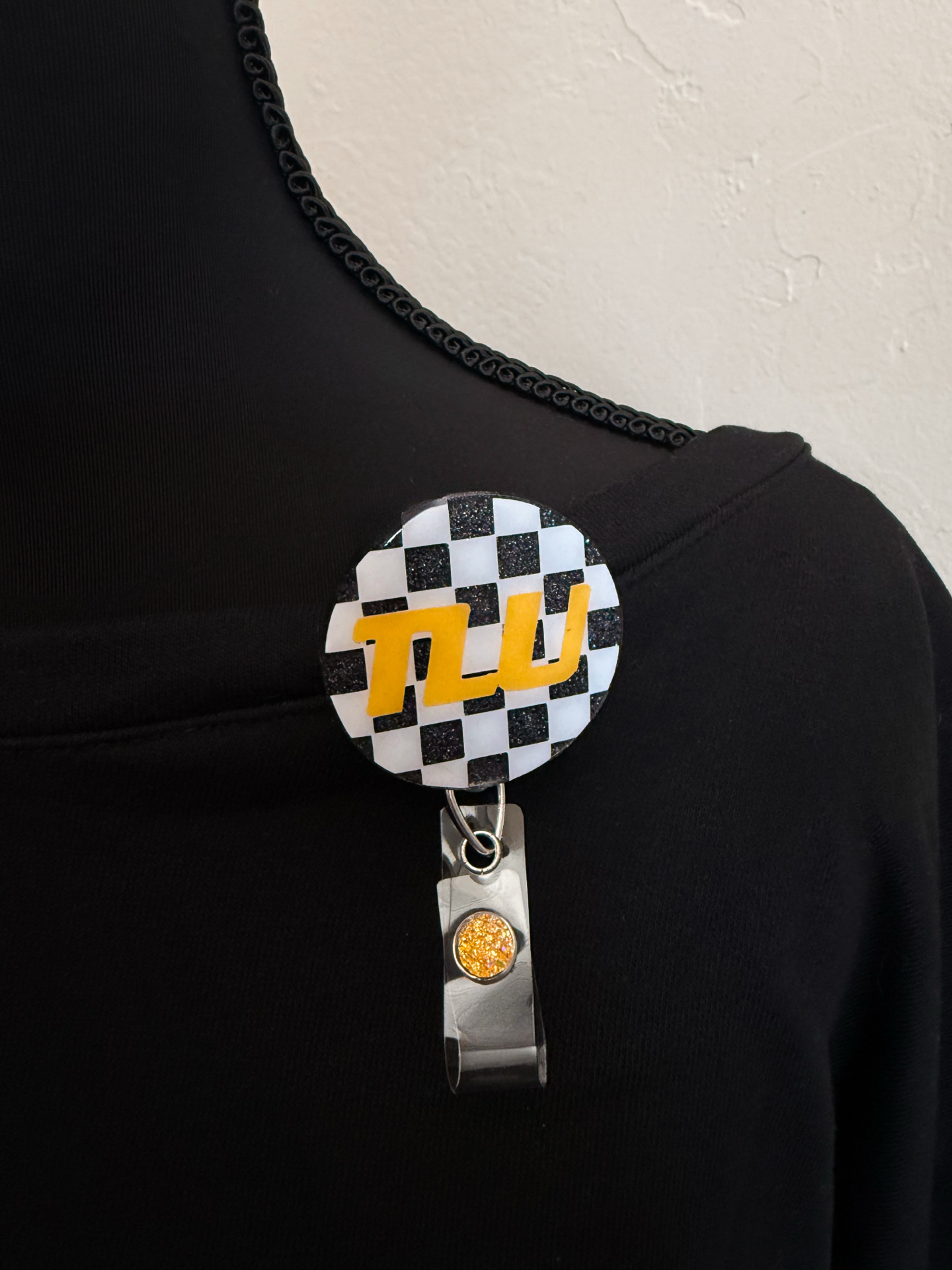 Checkered TLU Badge Reel