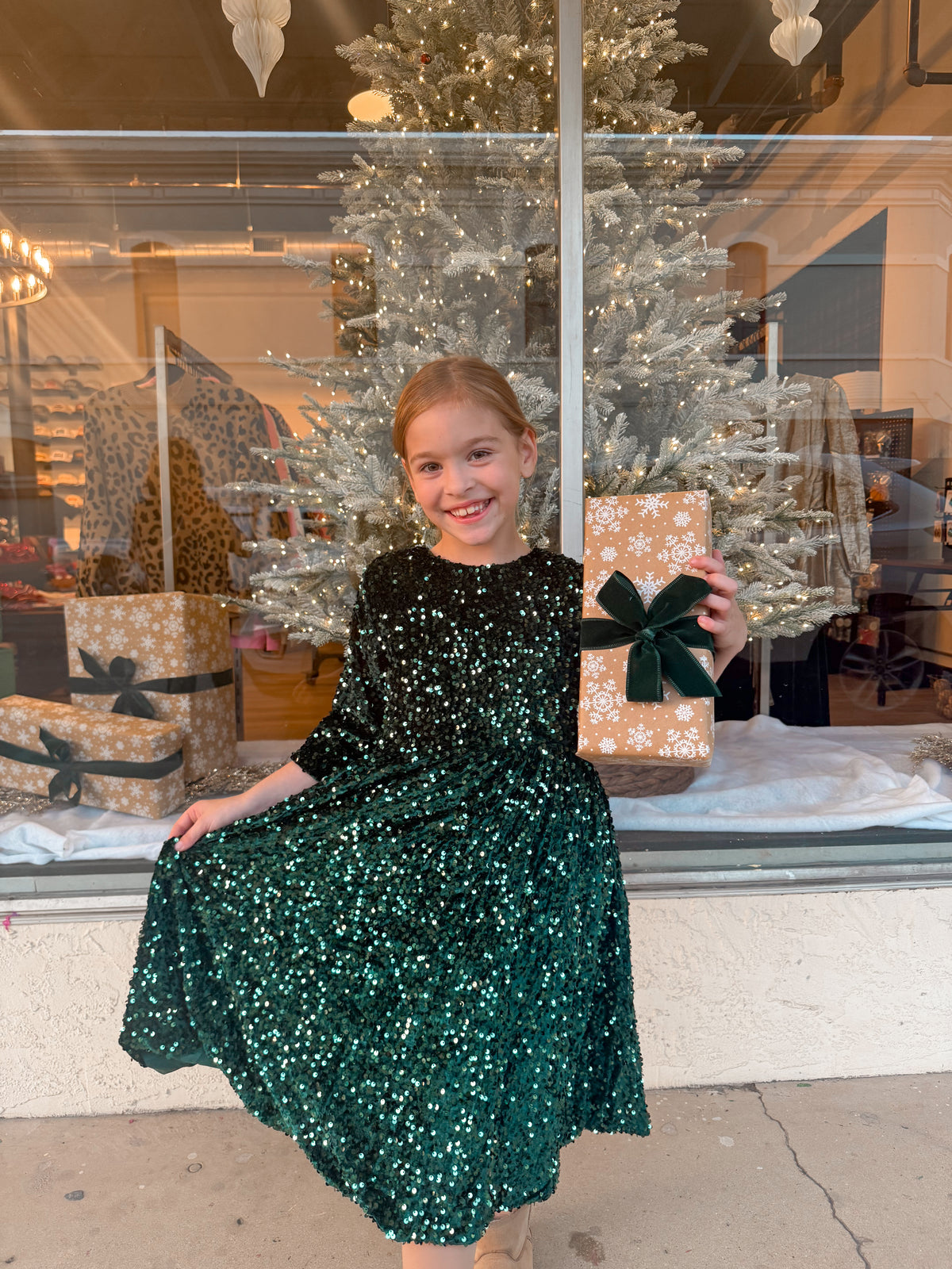 Christmas Shimmer Green Dress