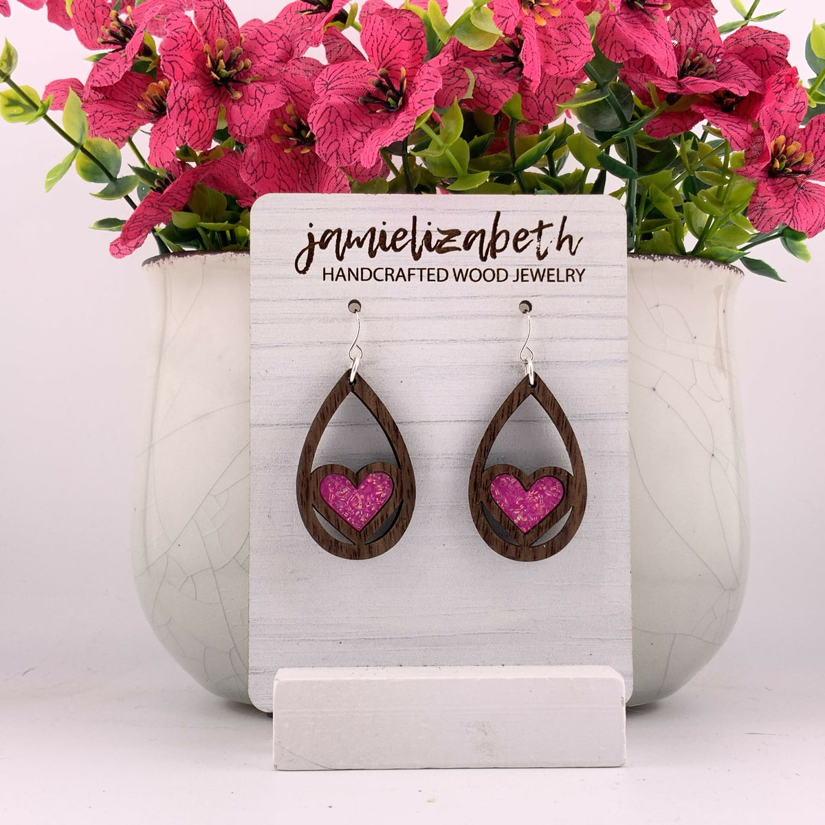 Hot Pink Glitter Hearts