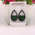 Green Heart Earrings