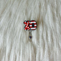 Red & White XO Badge Reel